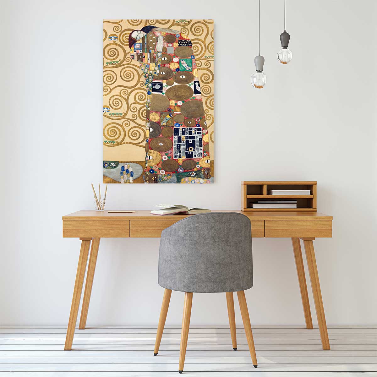 Tableau célèbre Klimt L' Accomplissement tableau alu dibond, HEXOA