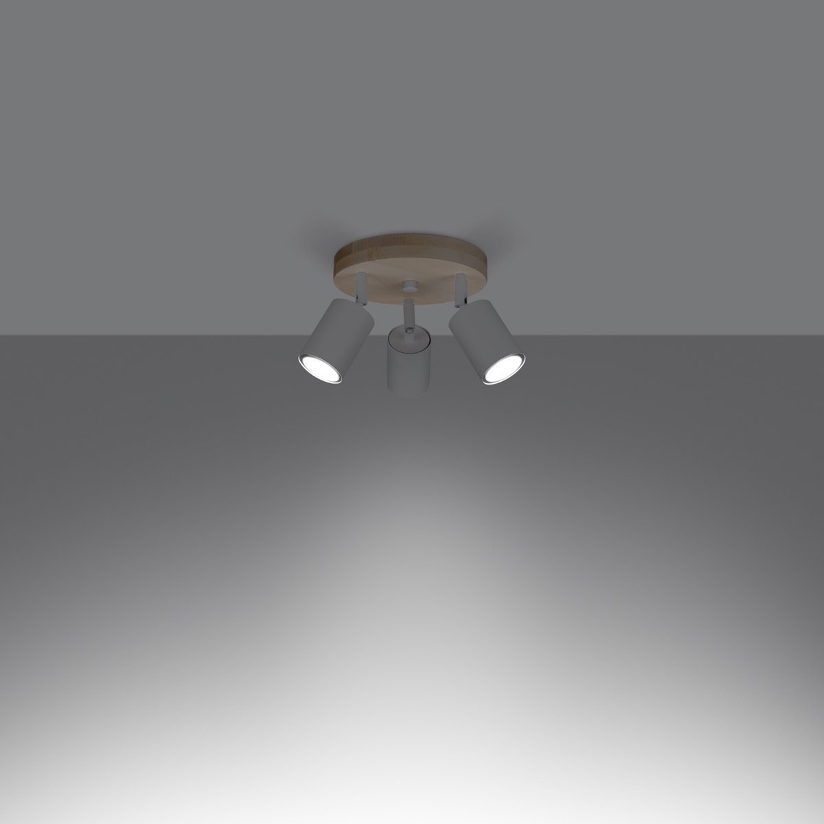Plafonnier Acier Bois/Blanc GU10 3 Verdo marron, EDEN