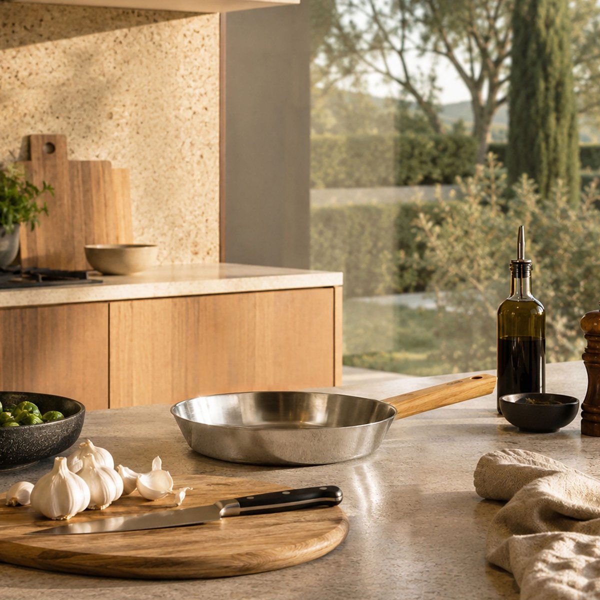 Poêle 24cm en acier inoxydable, ECTOR inox-naturel, OGO LIVING