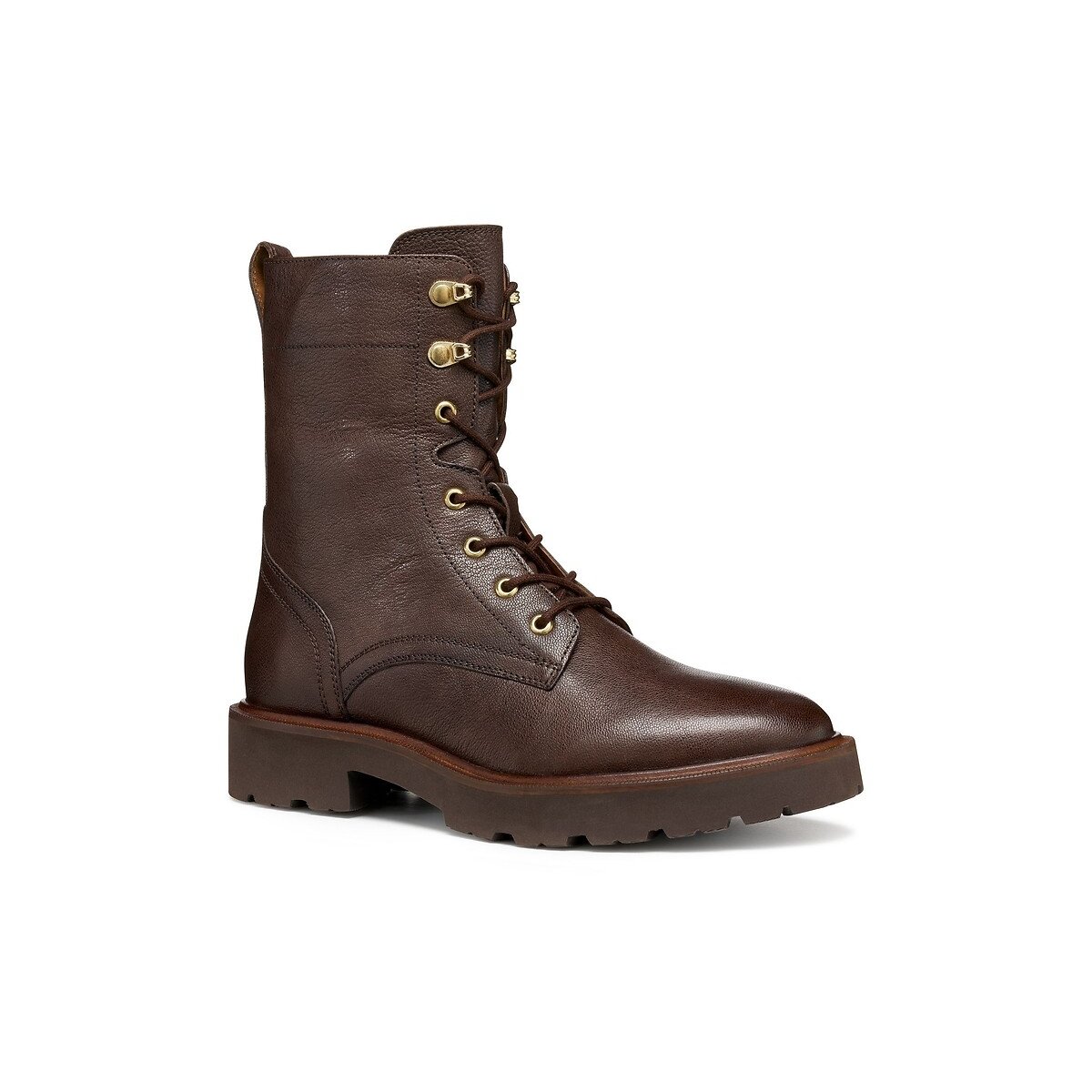 Norize lace-up leather ankle boots dark brown, GEOX