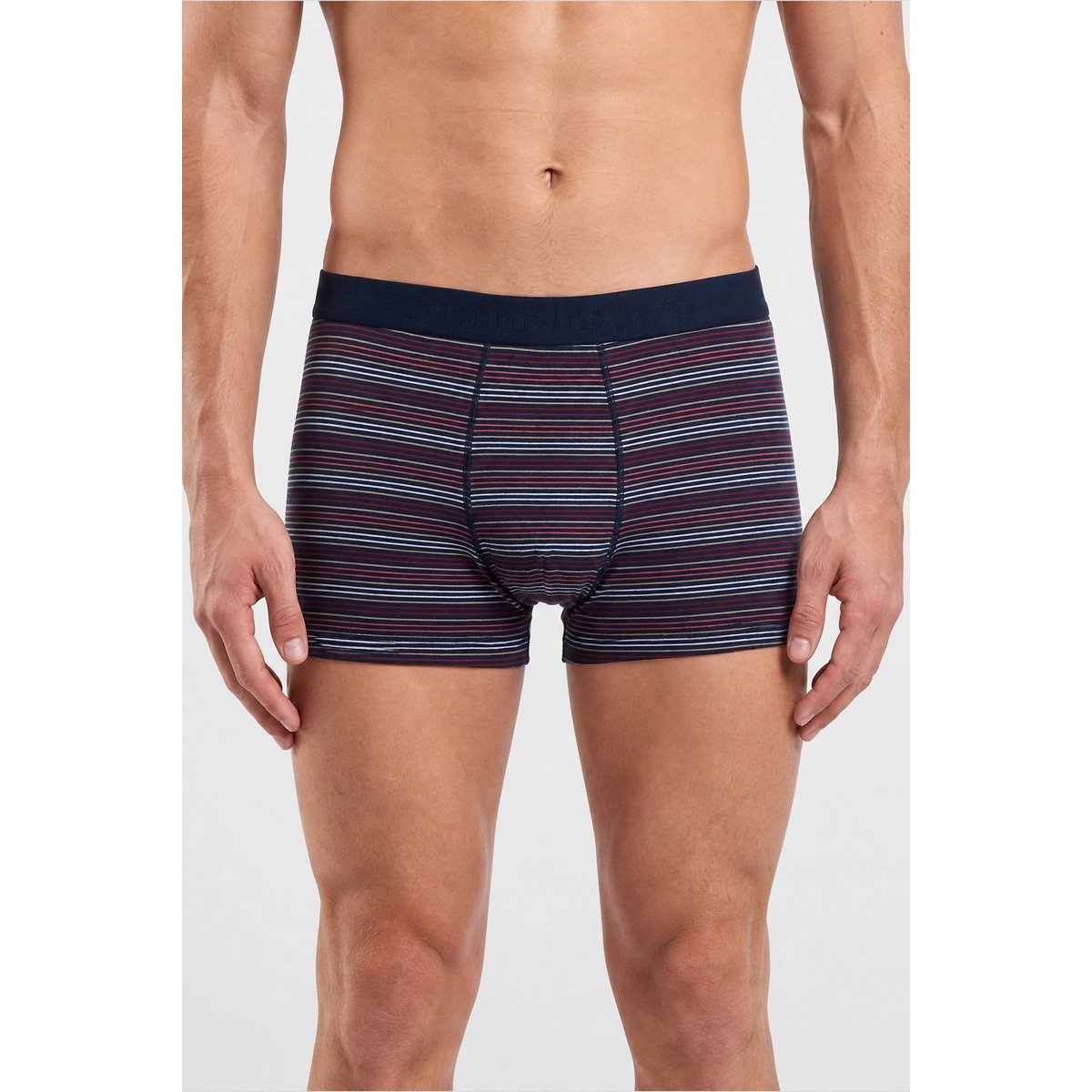 Boxer rayé tricolore - coton issu de l'agriculture biologique marine d/stone b/bett/nat/, ARMOR-LUX
