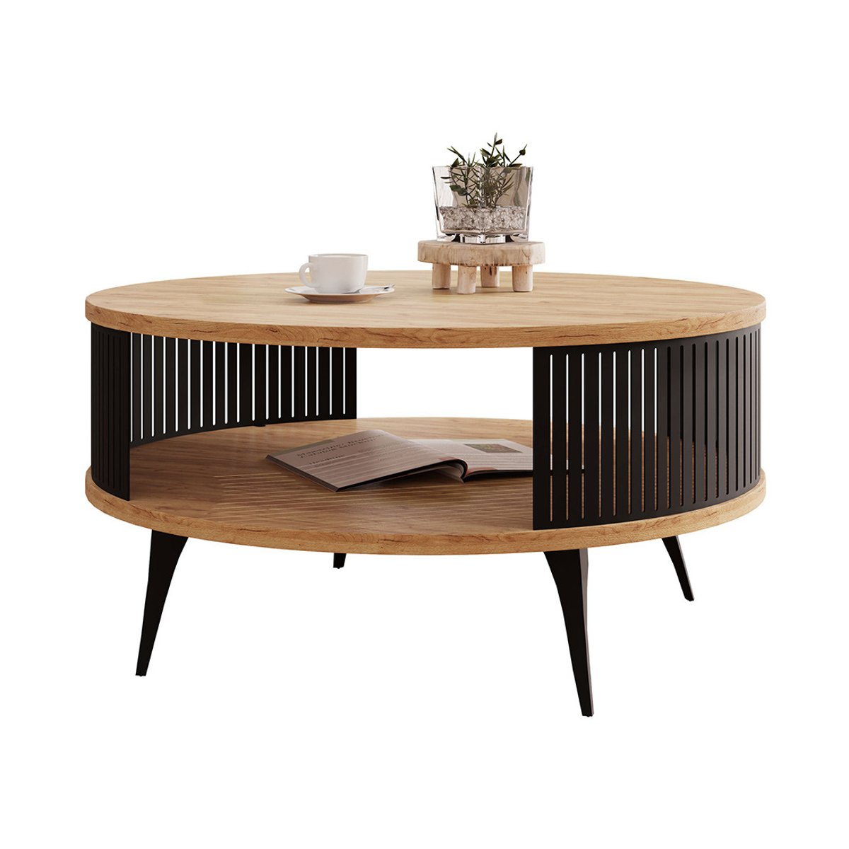 Table basse - FORINI noir / bois, BEST MOBILIER