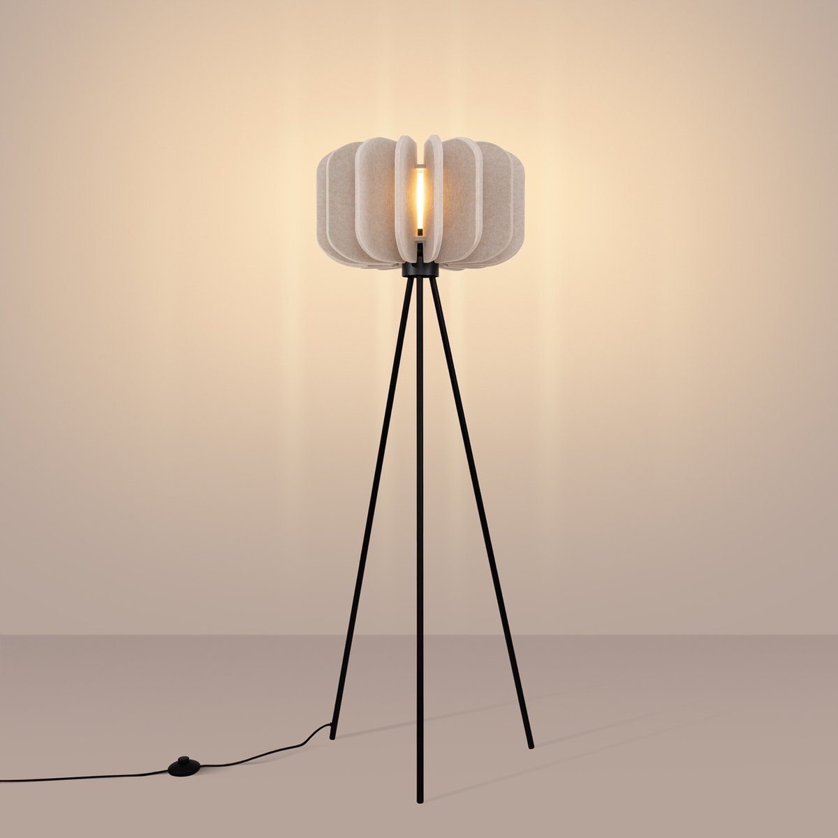 Lampadaire Feutre Beige E27 1 Mula beige, EDEN