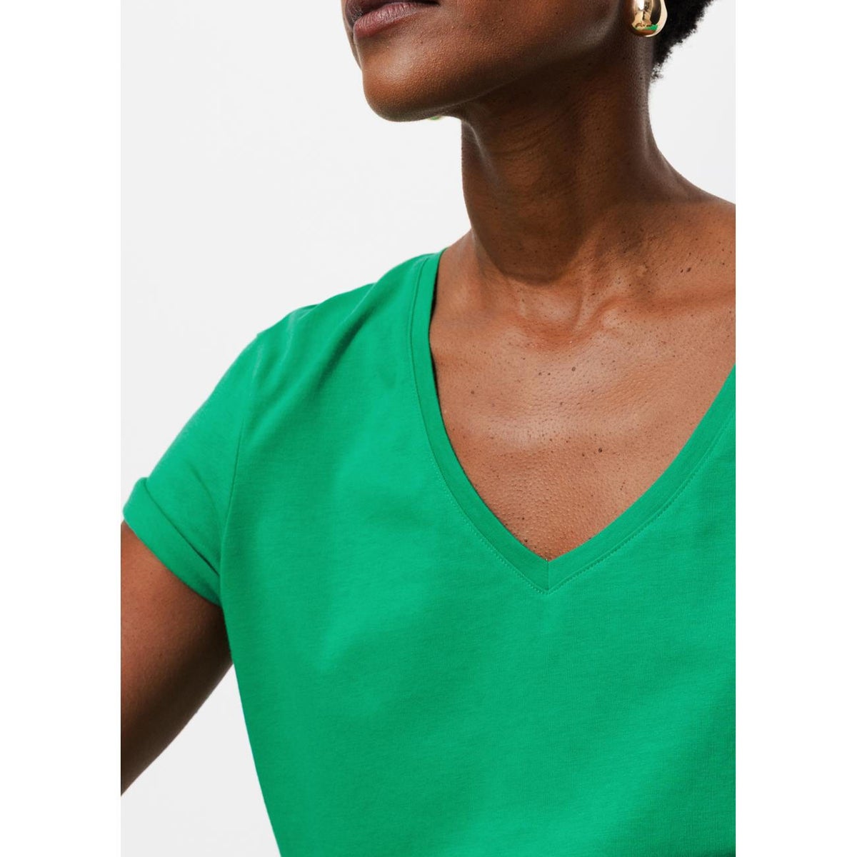 T-shirt col V imprimé vert clair, PROMOD