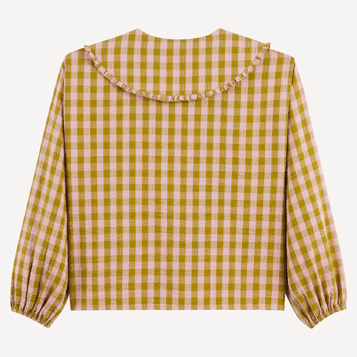 Chemise à carreaux vichy, manches longues vert/rose, LA REDOUTE COLLECTIONS