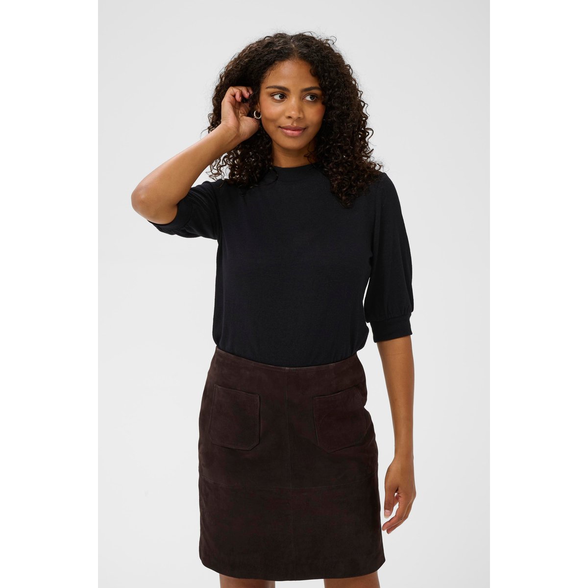 Pullover tricoté noir black deep, KAFFE