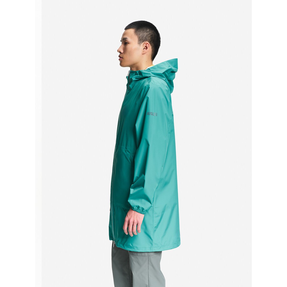 Parka mi-longue imperméable, compactable vert turquoise, AIGLE