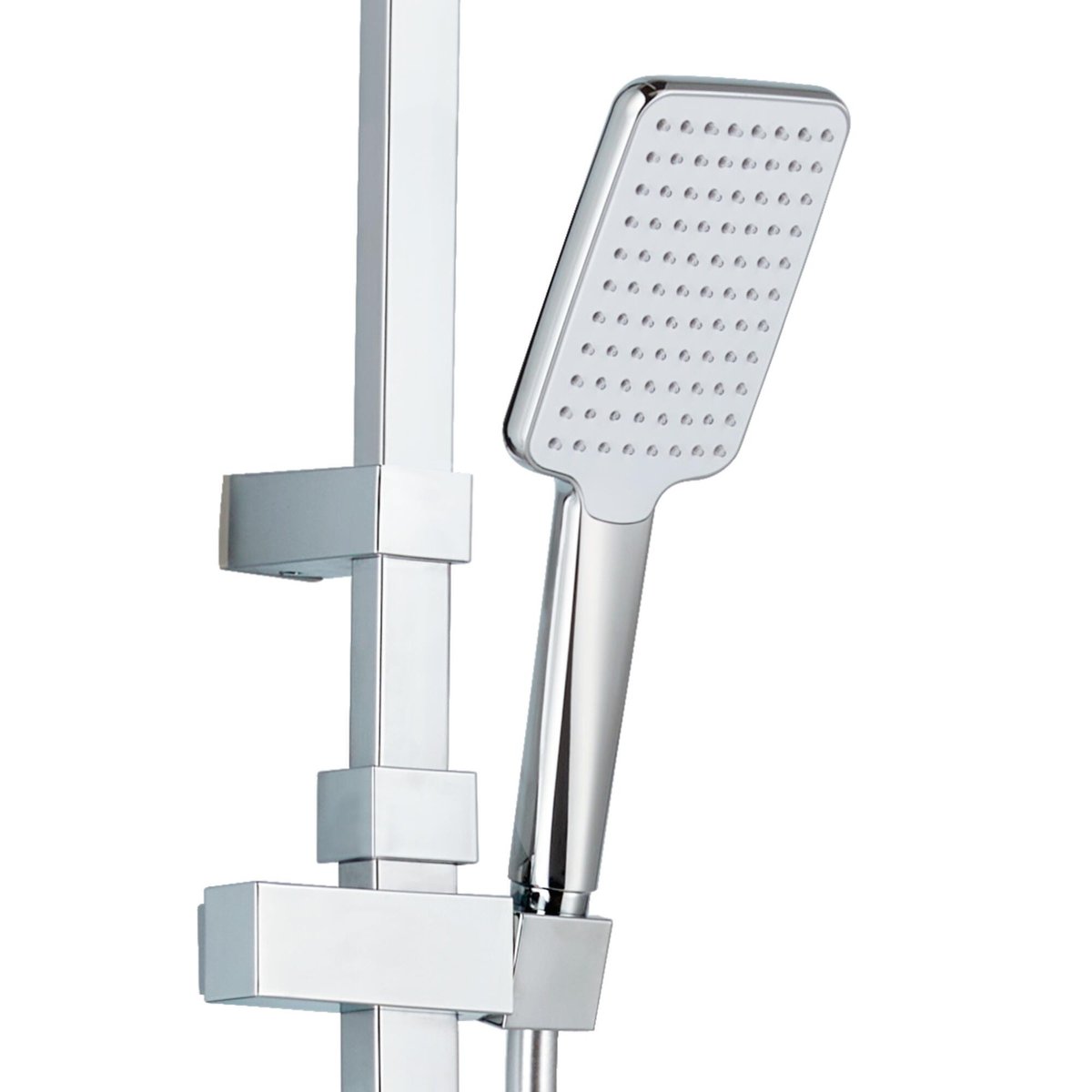 Colonne de douche thermostatique et étagère, STUDIO chrome, SENSEA