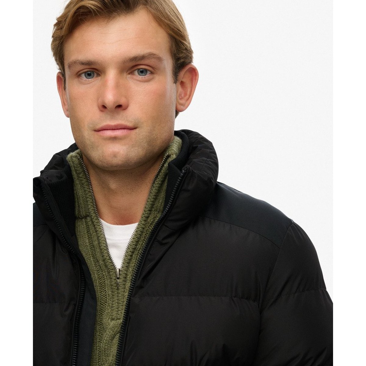 Doudoune sans capuche Sports noir, SUPERDRY
