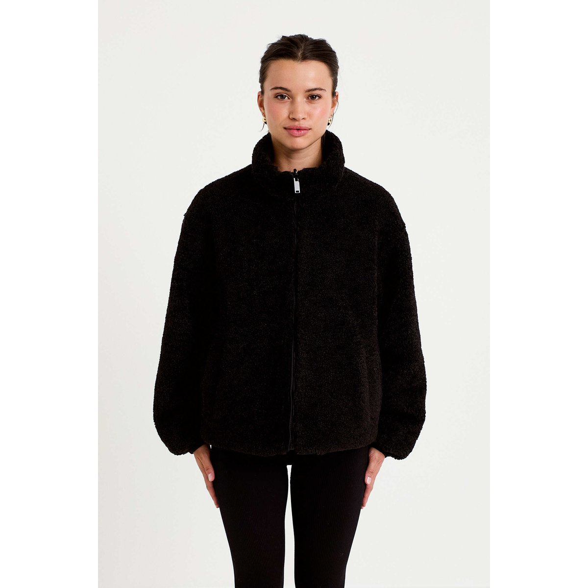 Parka réversible effet polaire noir, CACHE CACHE