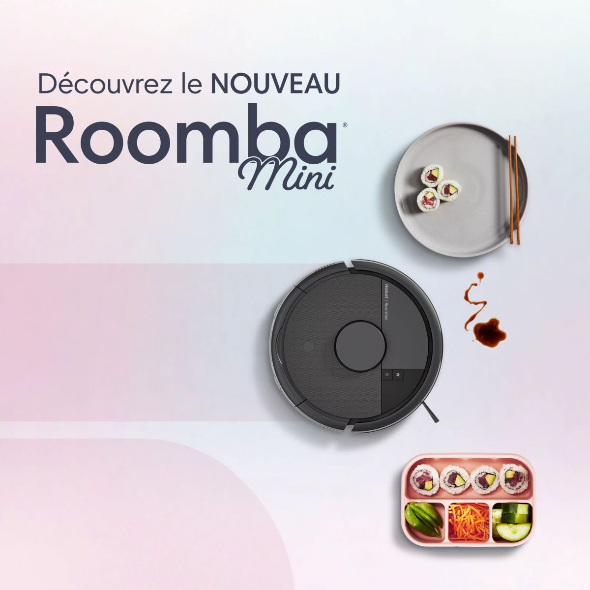 Robot Aspirateur Laveur Roomba Mini Noir F155040 couleur unique, I ROBOT
