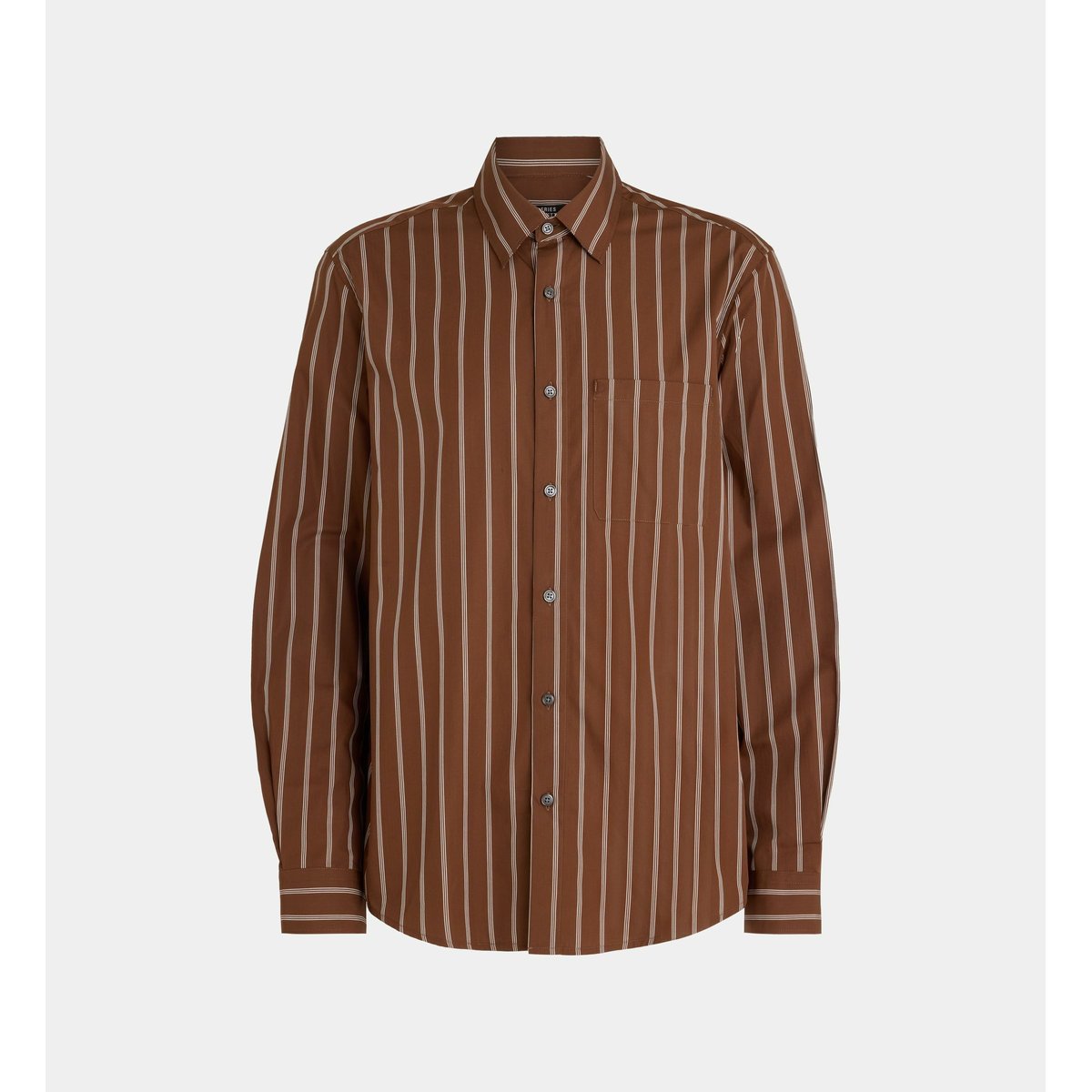 Chemise rishtri 6 rayée en coton marron chocolat, GALERIES LAFAYETTE