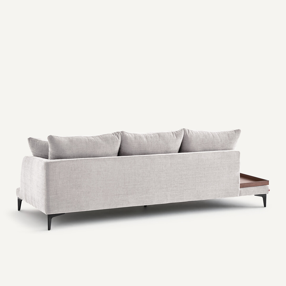 Demi-canapé avec plateau, en polyester et coton, MODERNISTE gris clair, EMMANUEL GALLINA X AM.PM