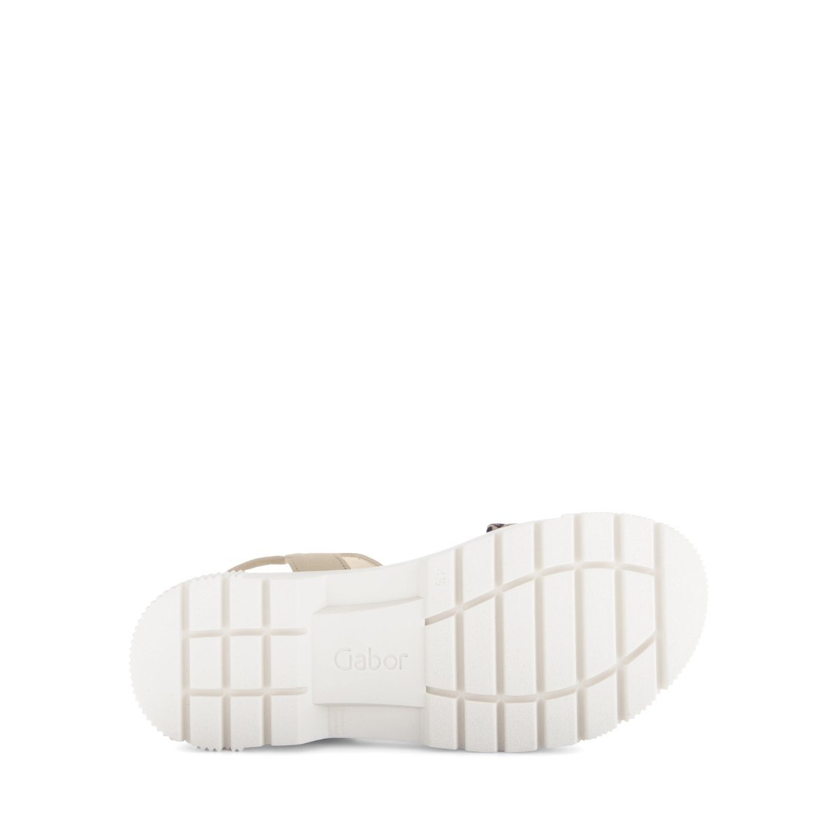 Sandales en cuir lisse à talon décroché beige, GABOR
