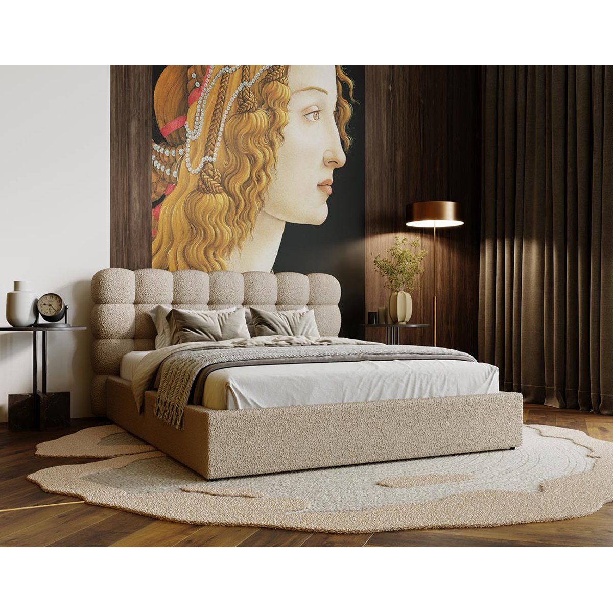 Lit coffre - LOTUS taupe, BEST MOBILIER