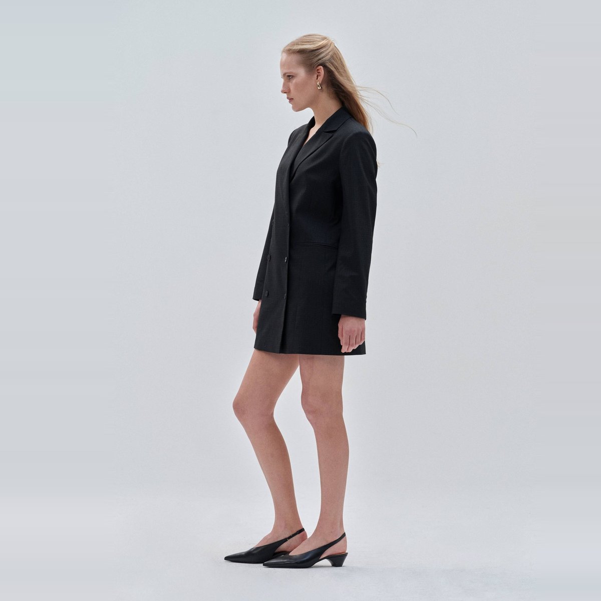 Robe tailleur unie noir, MONOPRIX