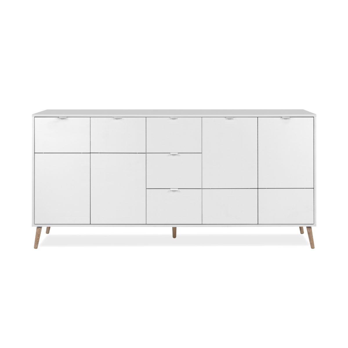 Buffet 4 portes, 3 tiroirs décor KLINT blanc, CALICOSY