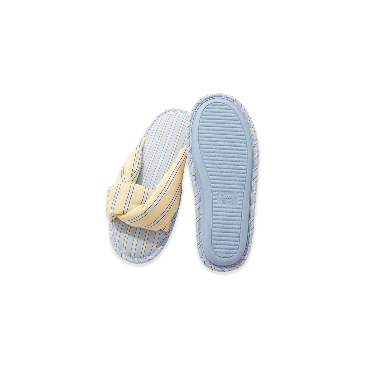 Chaussons tongs en coton BIANCA bleu ciel, ETAM