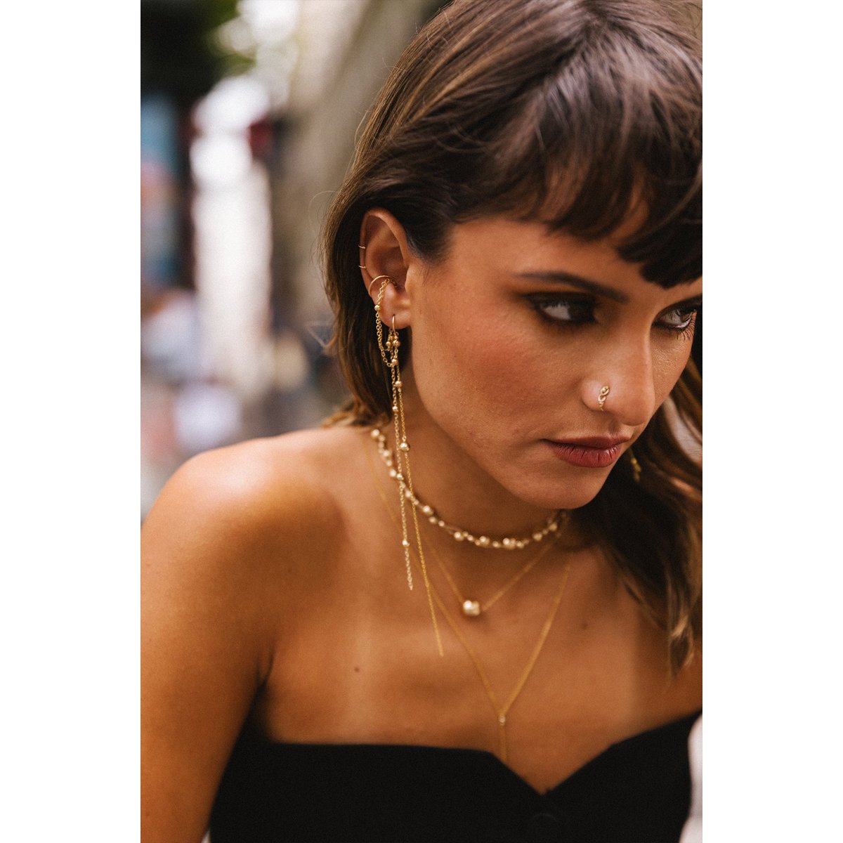 Faux piercing Maia - Or argent / tanzanite, YAY PARIS