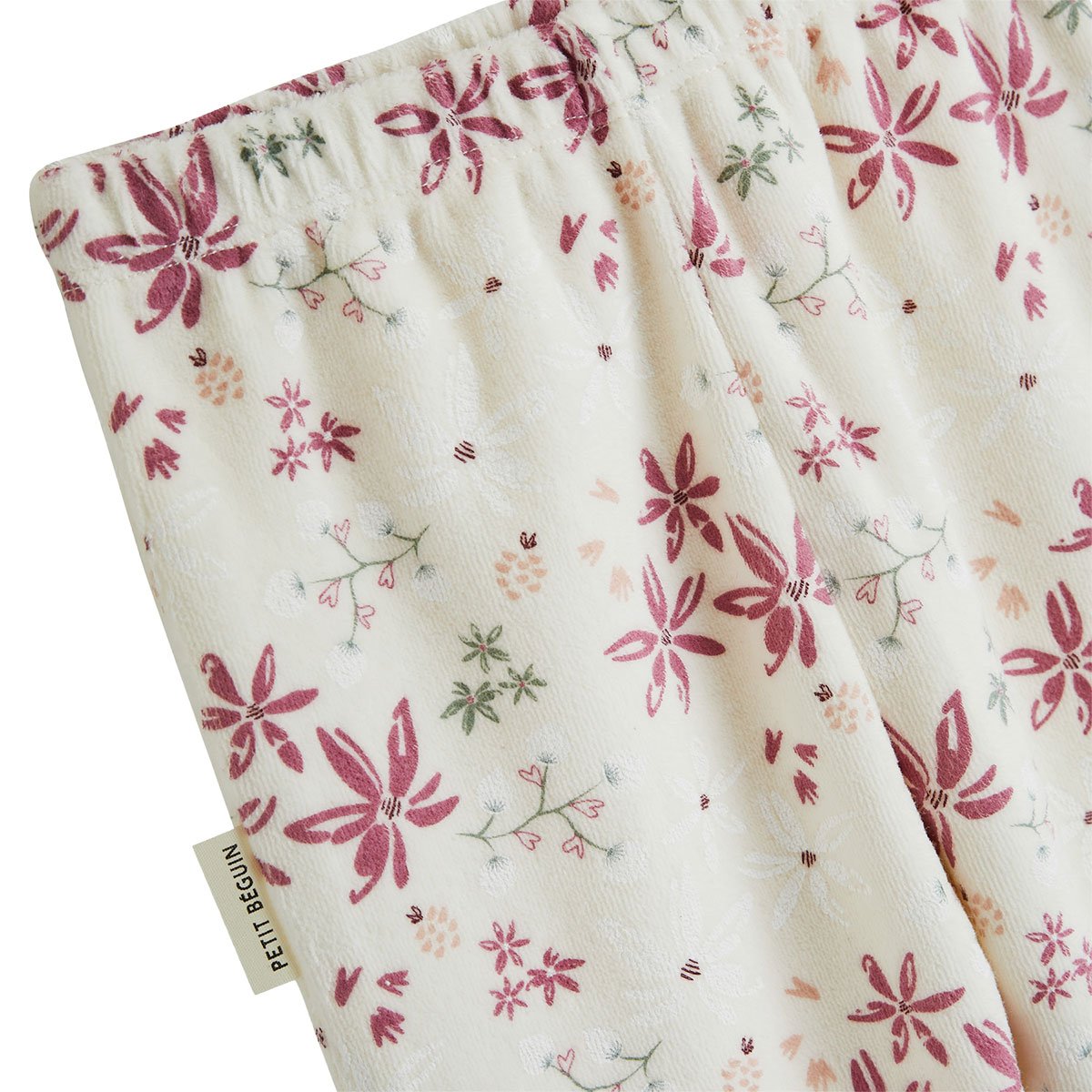 Pyjama enfant 2 pièces en velours Misti kaki, PETIT BEGUIN