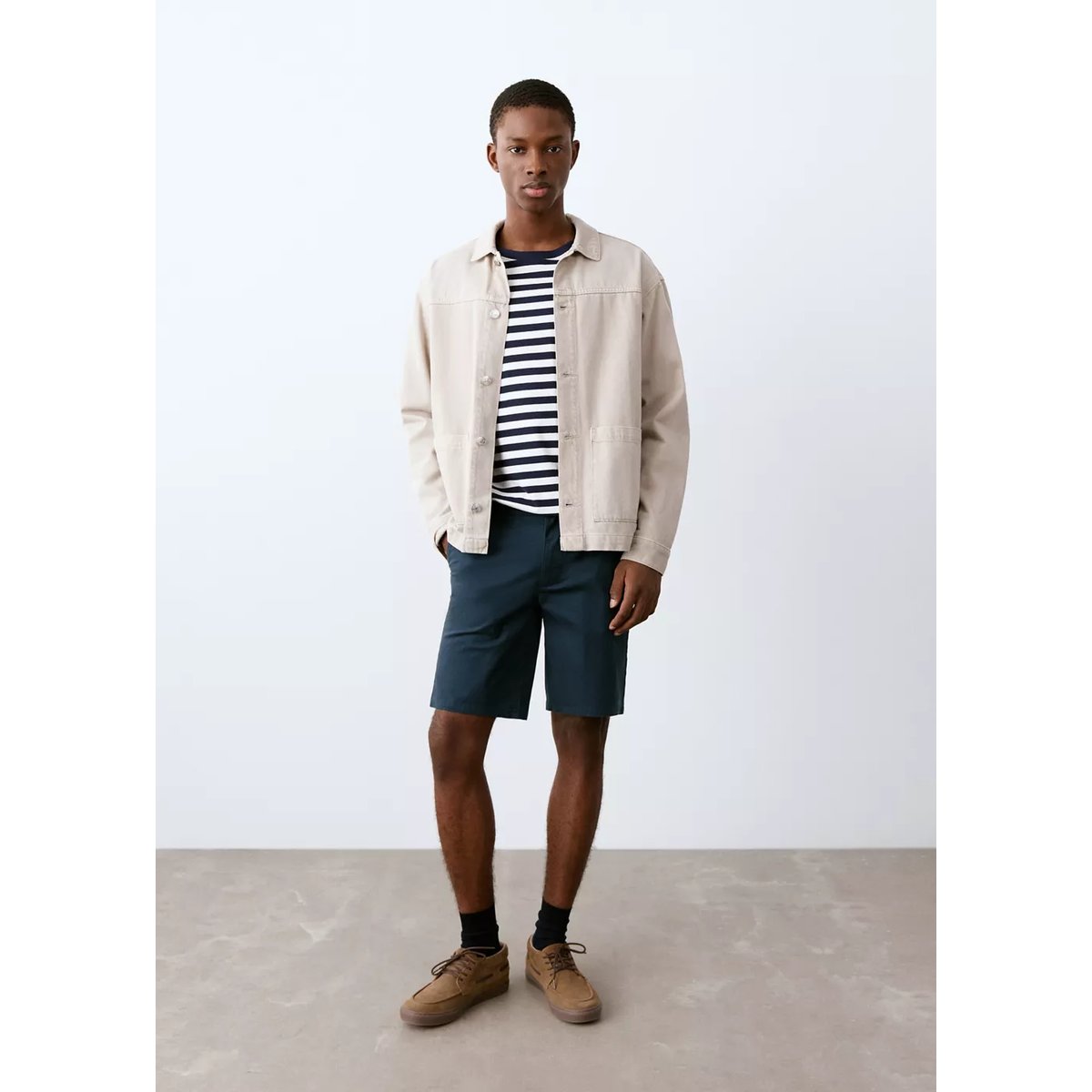 Bermuda coton bleu marine, MANGO TEEN