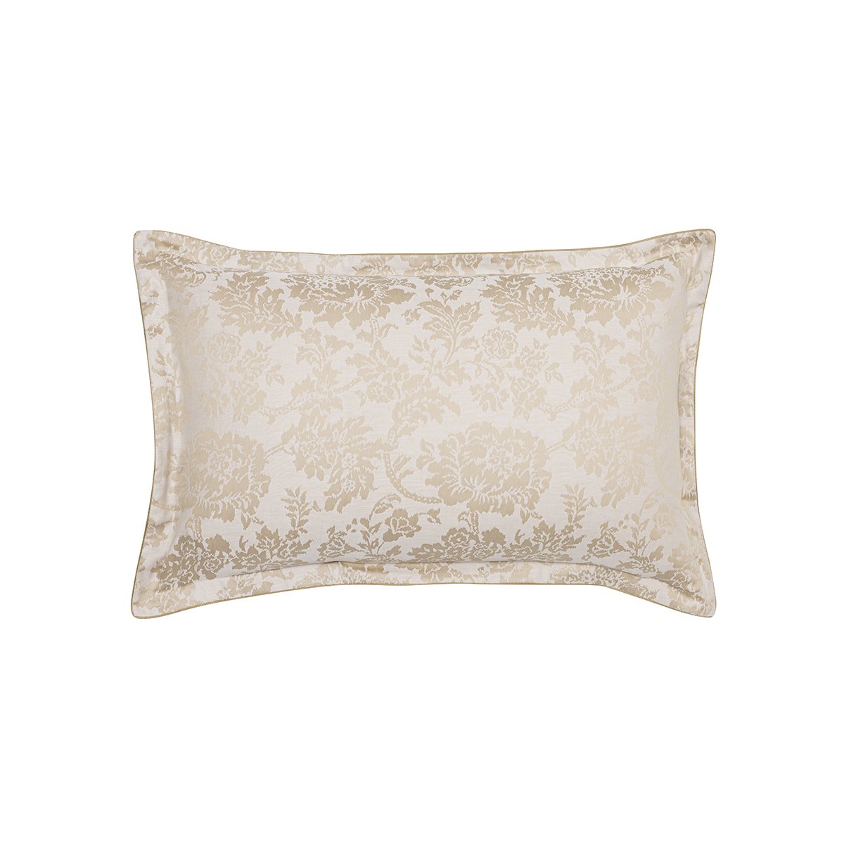 Taie d'oreiller imprimée en jacquard de coton, MÉMOIRE beige lune, ALEXANDRE TURPAULT