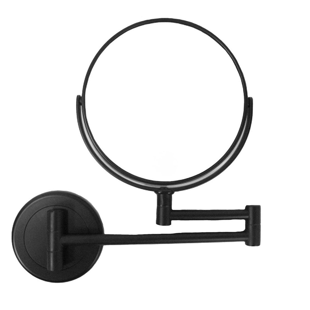 Miroir grossissant noir double face rond (x5) sur bras extensible noir, WADIGA