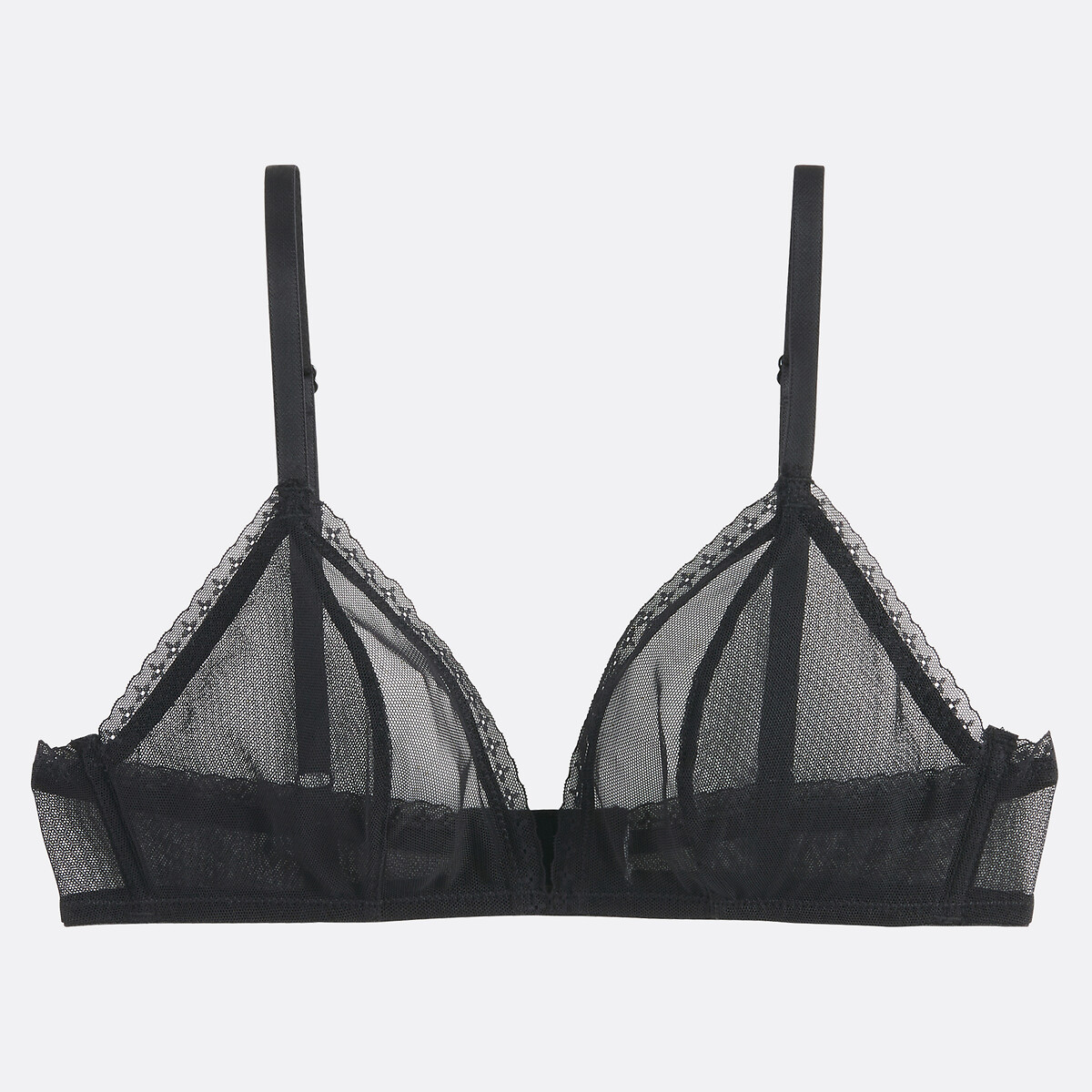 Eugenie Triangle Bra in Stretch Tulle black, LA REDOUTE COLLECTIONS