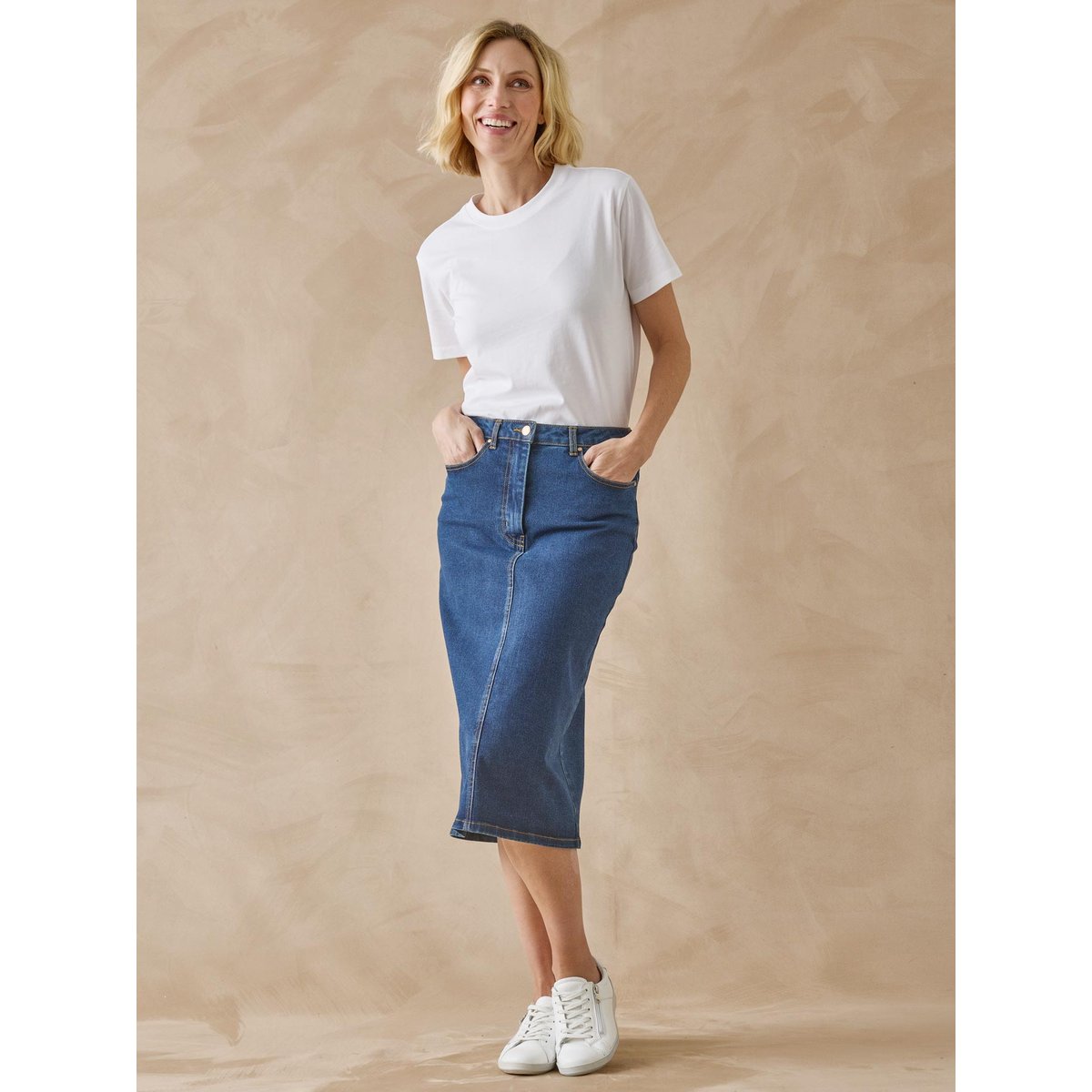 Jupe en jean denim stone, DAXON