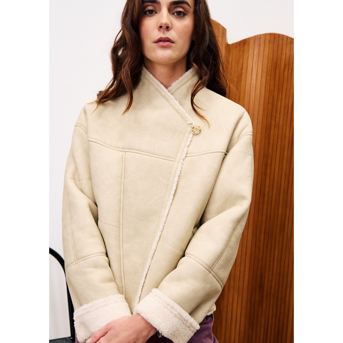 Manteau col roulé LAMARTINE beige crème, FRNCH