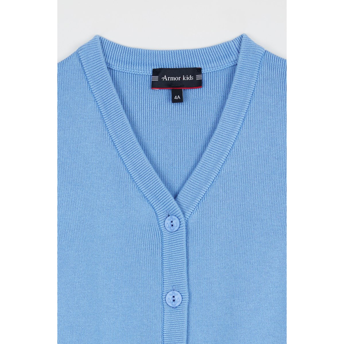 Cardigan boutonné en coton KIDS bleu lobelia, ARMOR-LUX