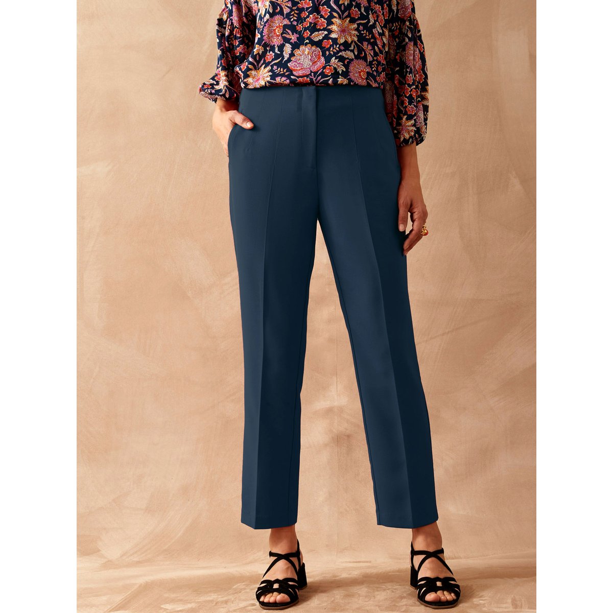 Pantalon 7/8ème coupe fuselée marine, DAXON