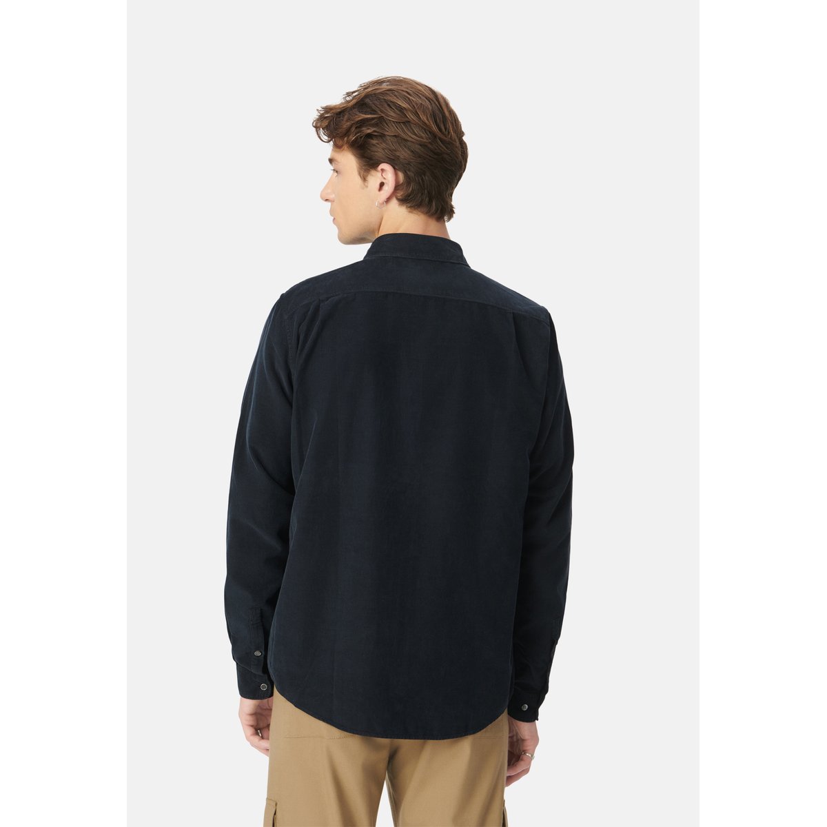 Chemise coton bio velours milleraies bleu marine, IKKS