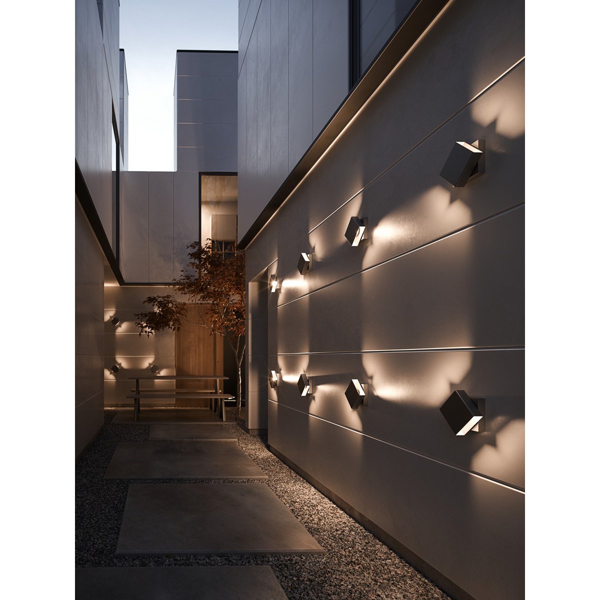 Applique murale extérieure carré en aluminium, TURN noir, NORDLUX