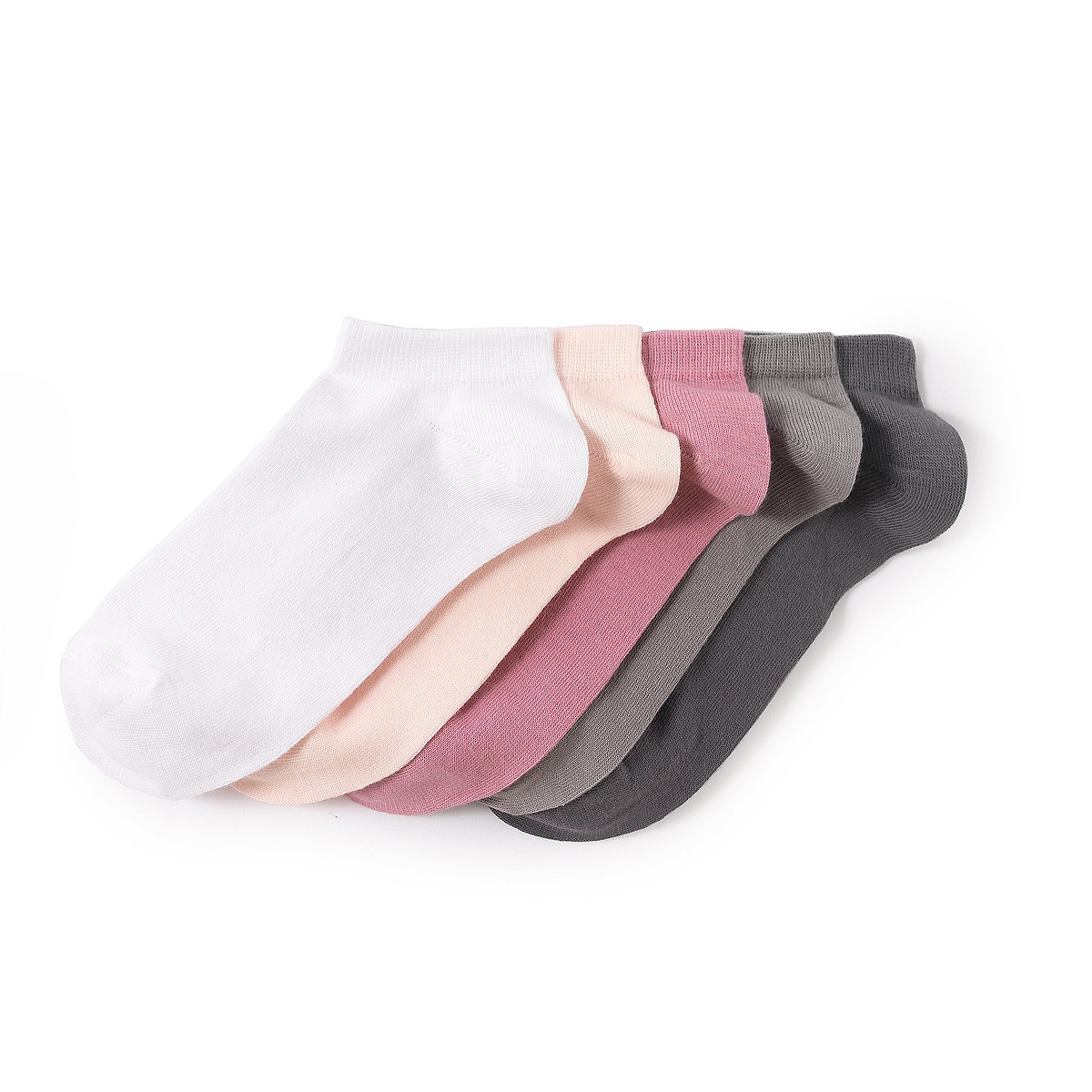 Lot de 5 paires de socquettes rose/gris, LA REDOUTE COLLECTIONS