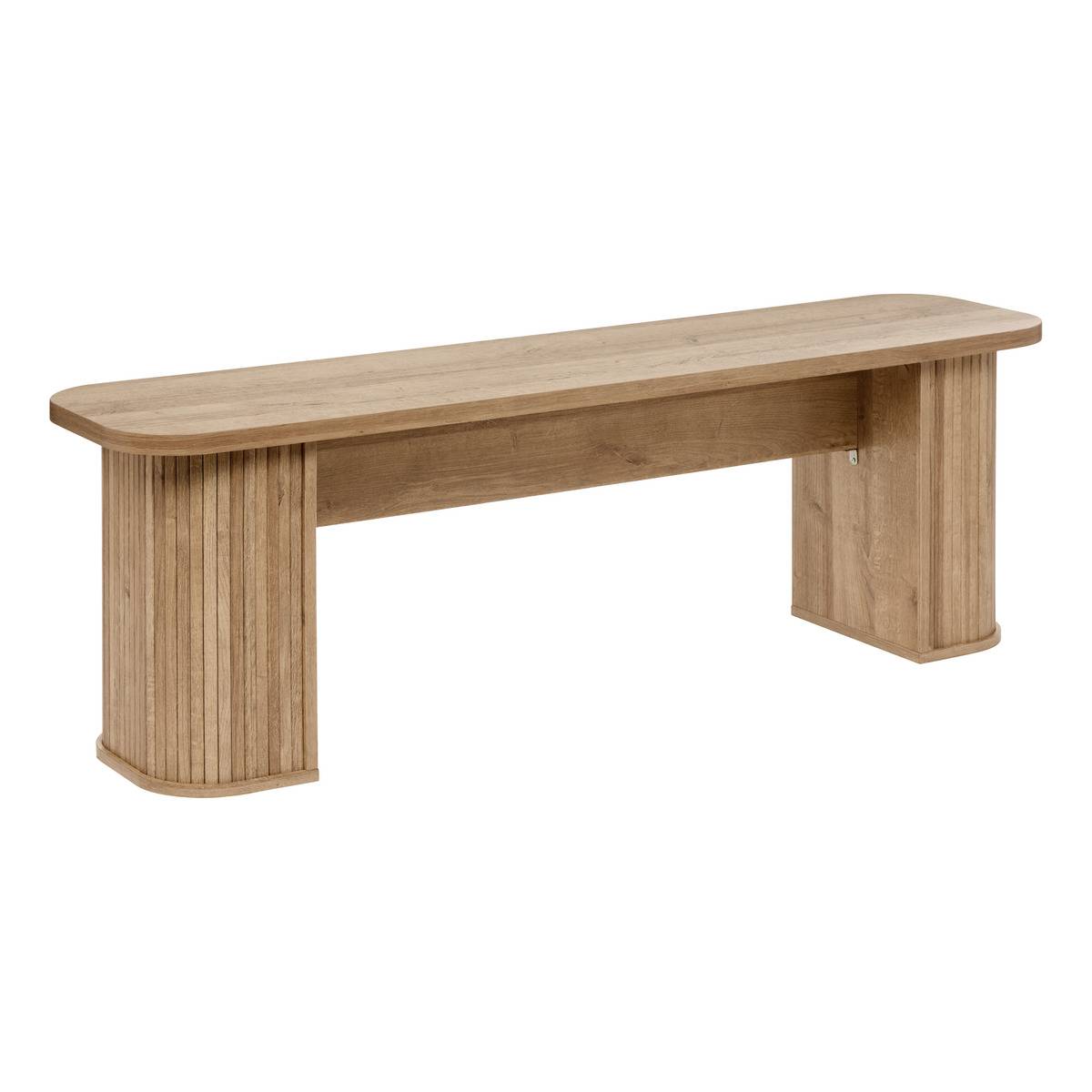 Banc en bois imitation chêne COLVA beige, ATMOSPHERA