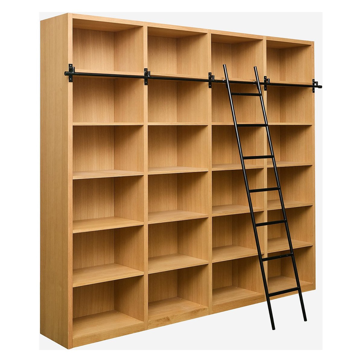 Bibliothèque bois, panneau CAMUS naturel clair, HABITAT