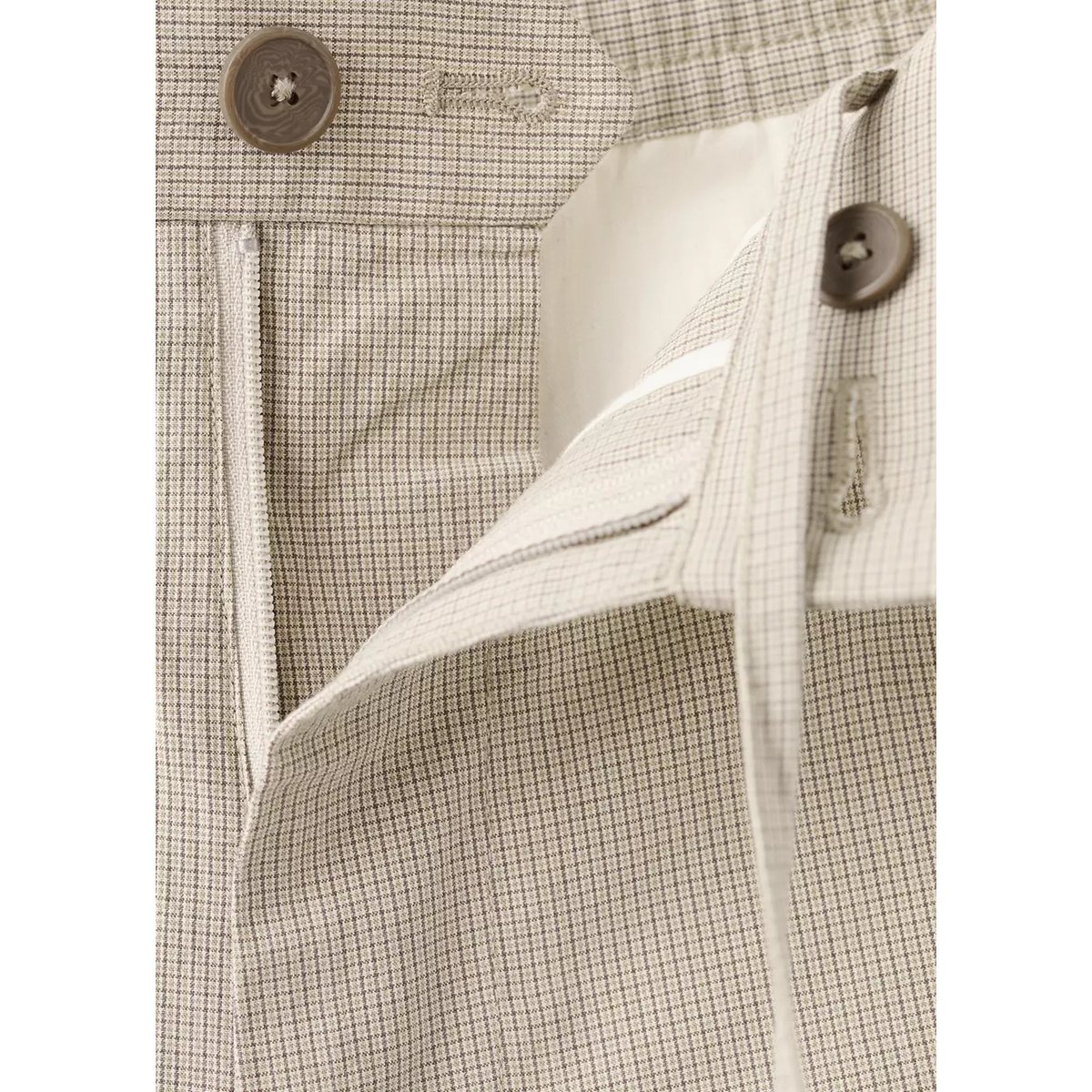Bermuda slim fit 100 % coton micro-carreaux beige, MANGO MAN