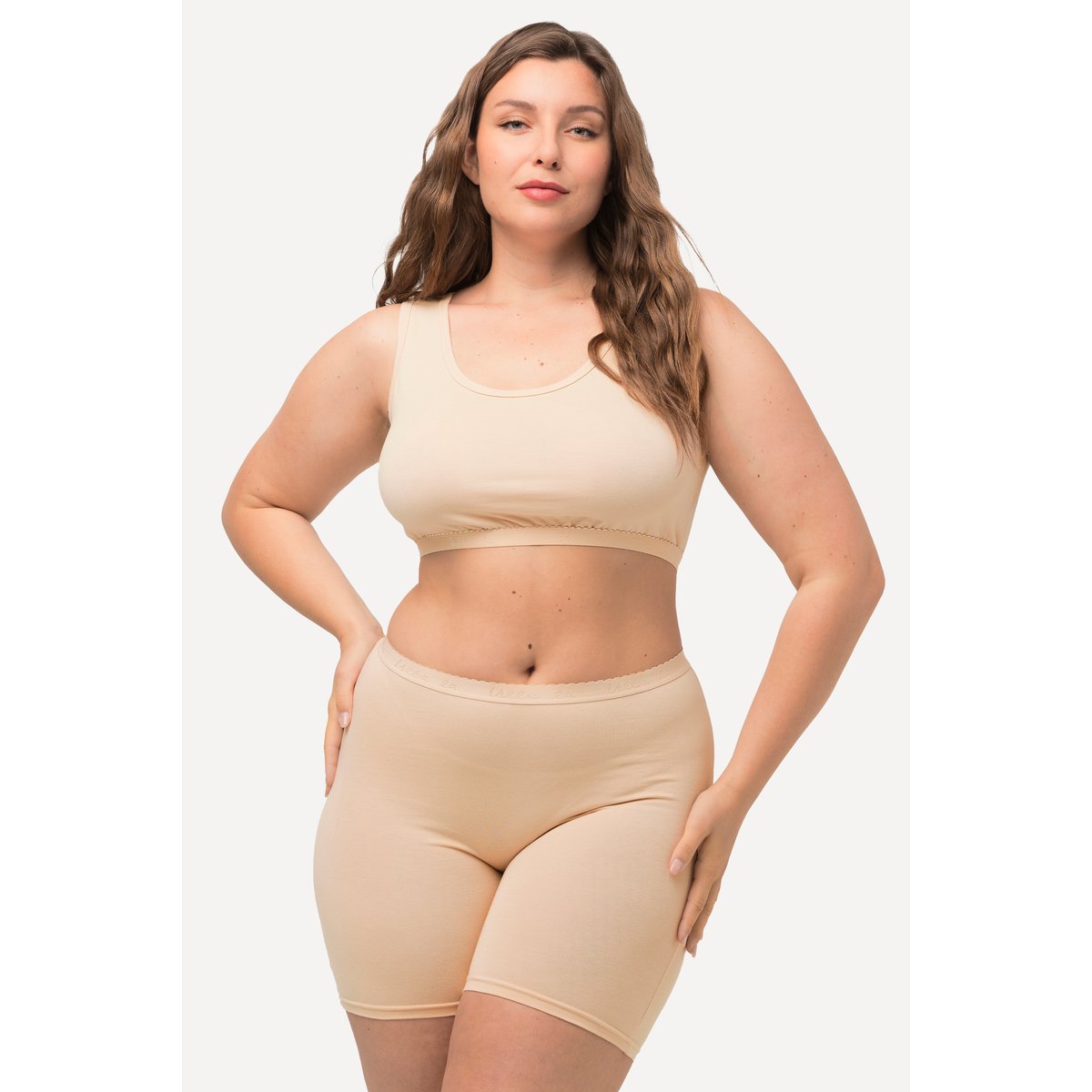 Shorty, culotte couvrante. Taille élastique blanc perle, ULLA POPKEN