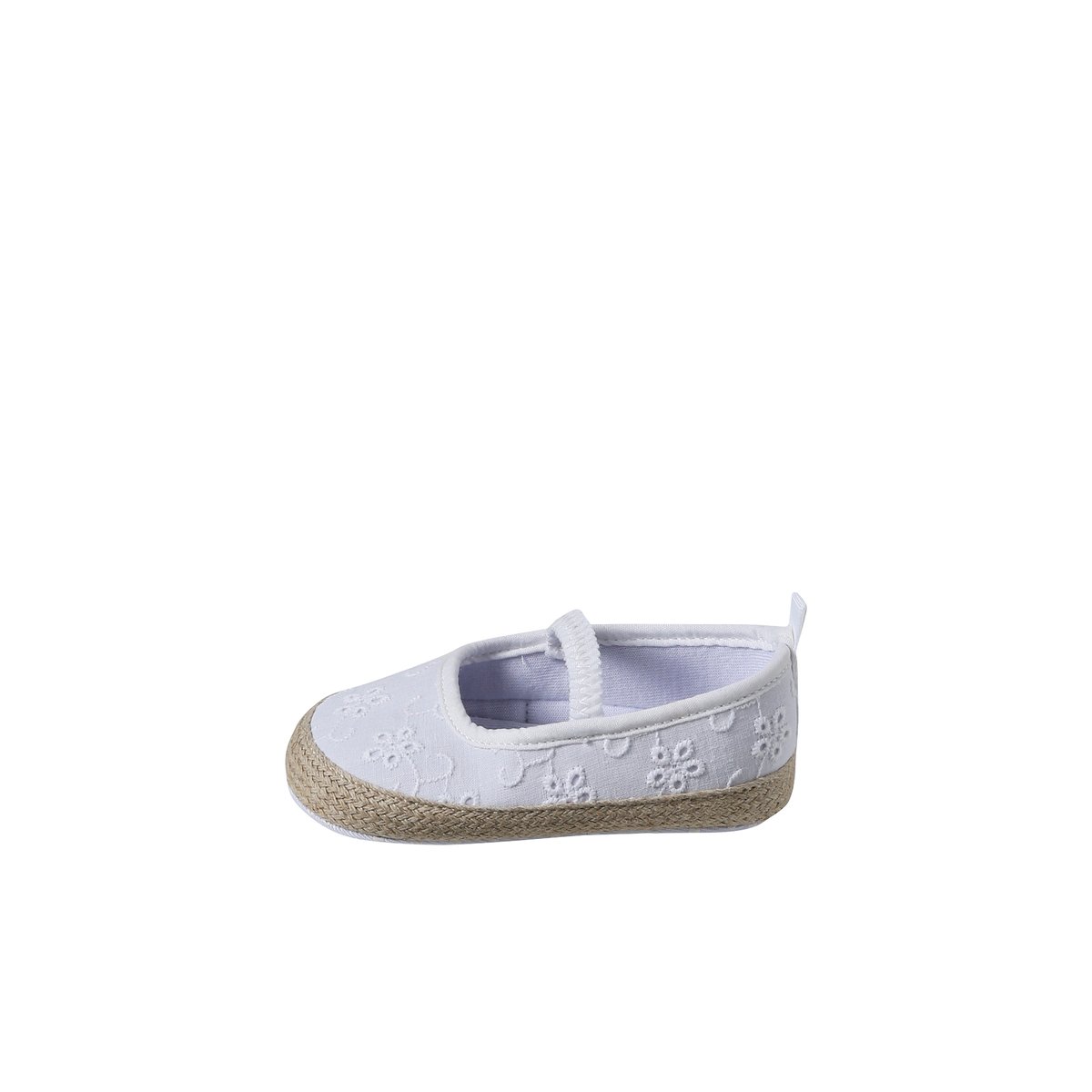 Chaussons souples élastiqués blanc, VERTBAUDET