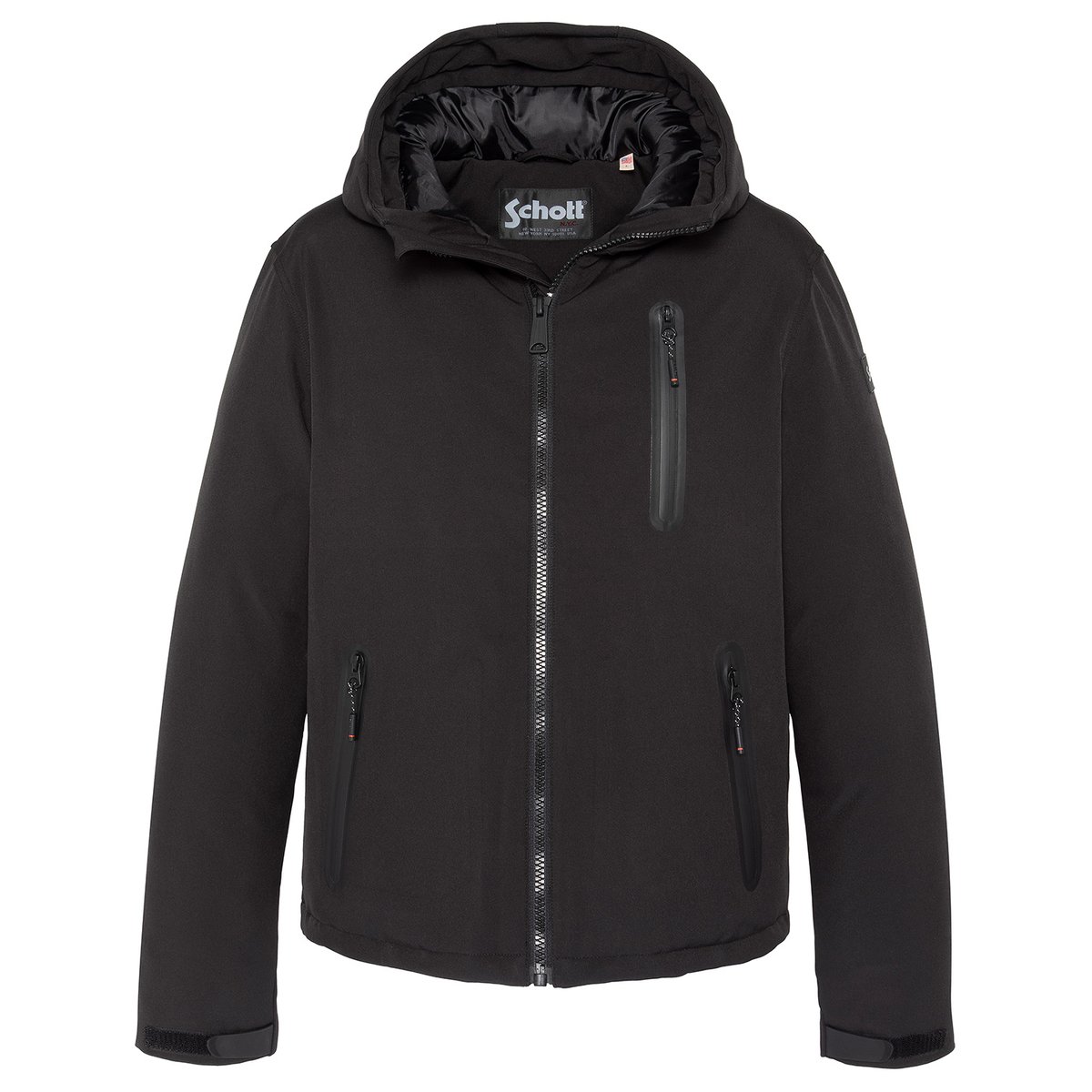 Parka technique à capuche noir, SCHOTT