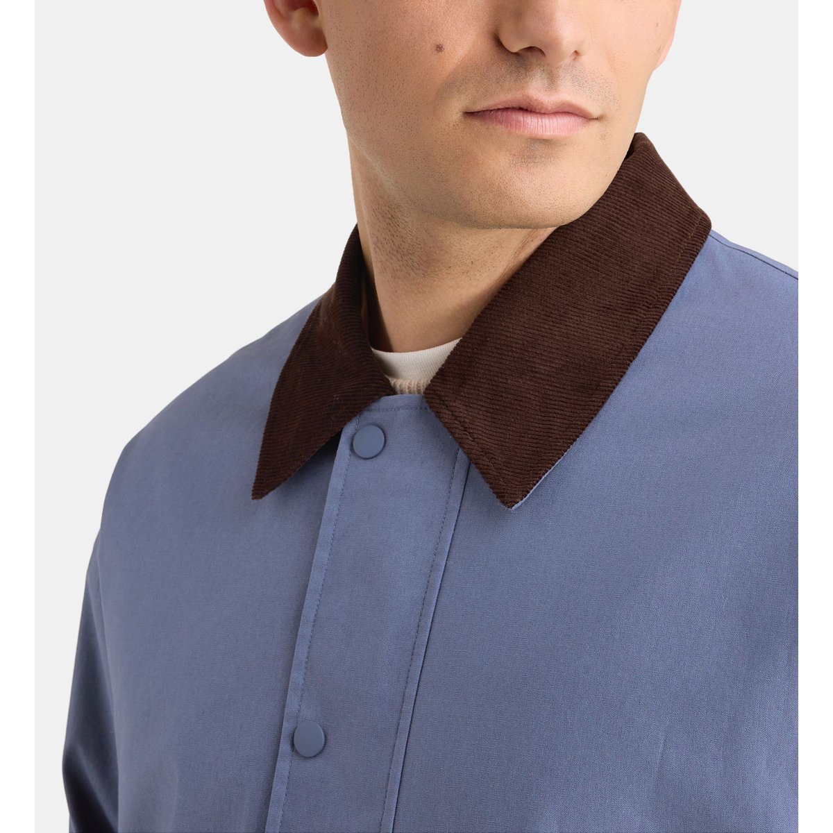 Blouson droit rarbo en coton déperlant bleu nuit, GALERIES LAFAYETTE