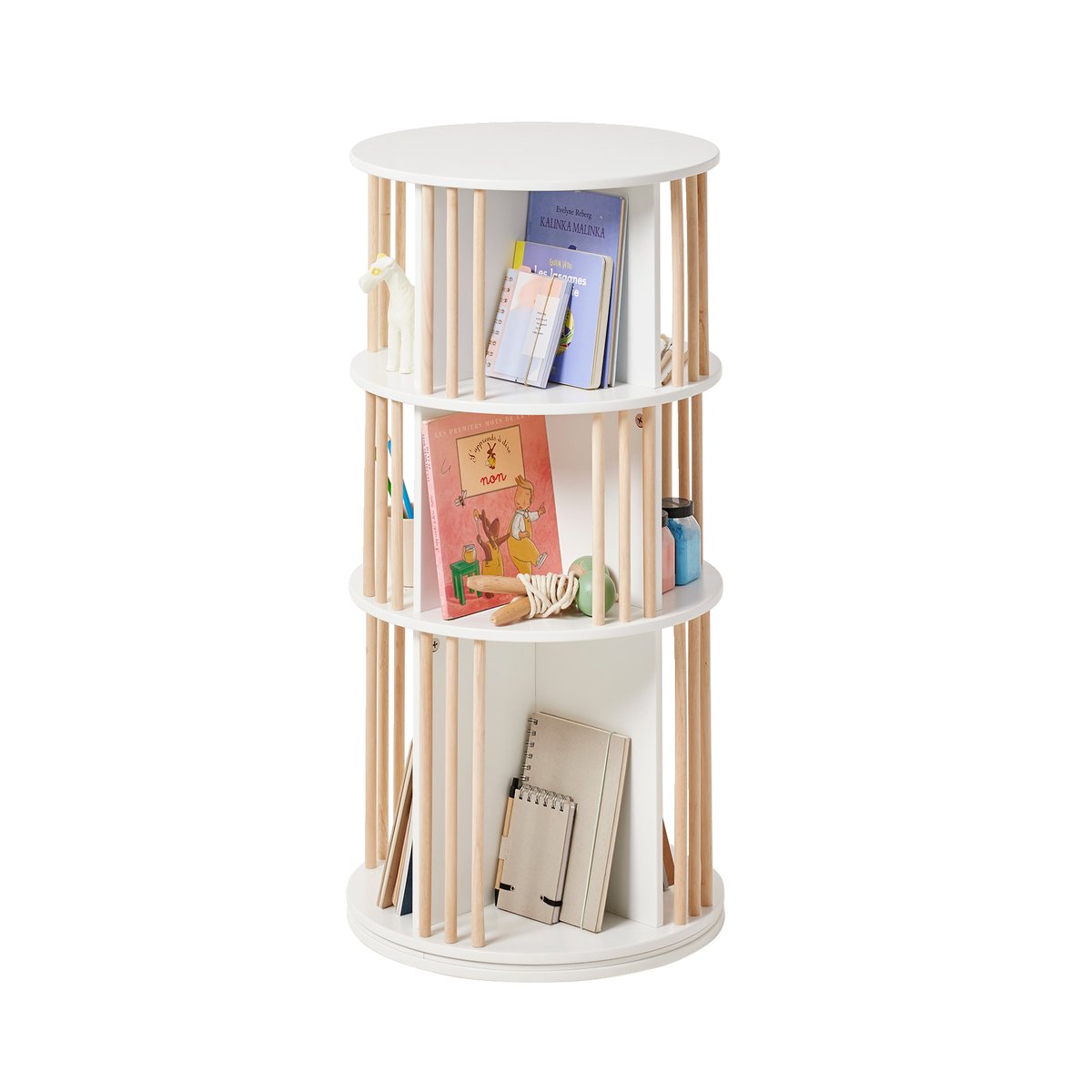 Bibliothèque tournante 3 Étages blanc, VERTBAUDET