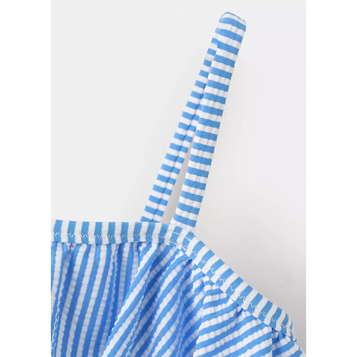 Maillot de bain à rayures volanté bleu, MANGO KIDS