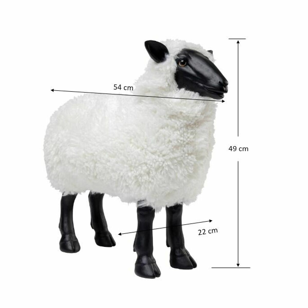 Deko Figur Bathilde Weiß 48cm schwarz, KARE DESIGN