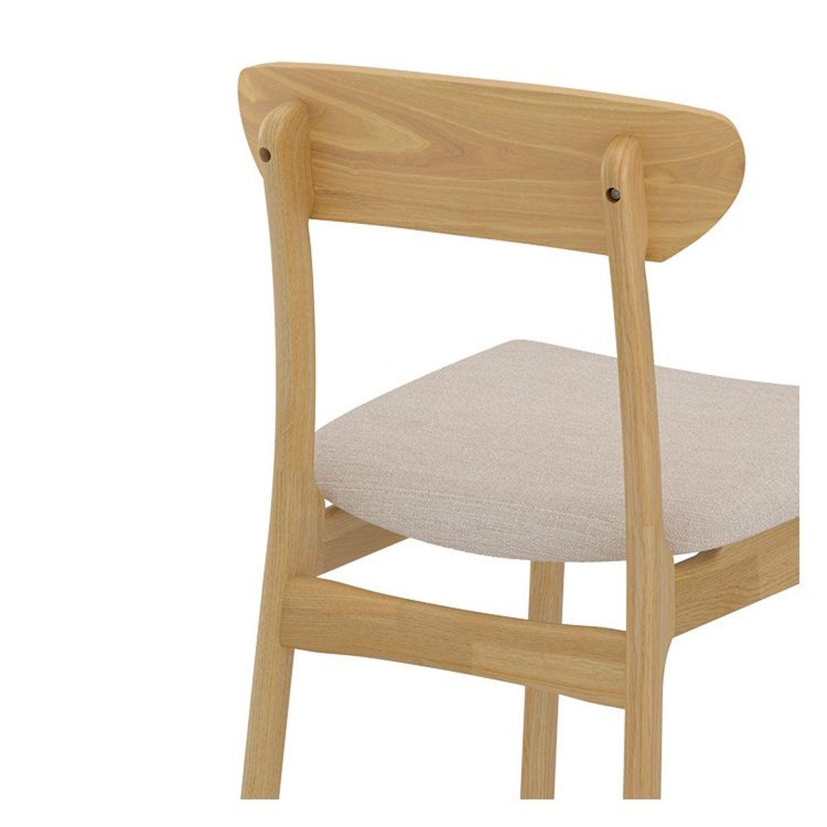 Lot de 2 chaises en tissu - LANA beige et bois clair, MAISON PAVANE