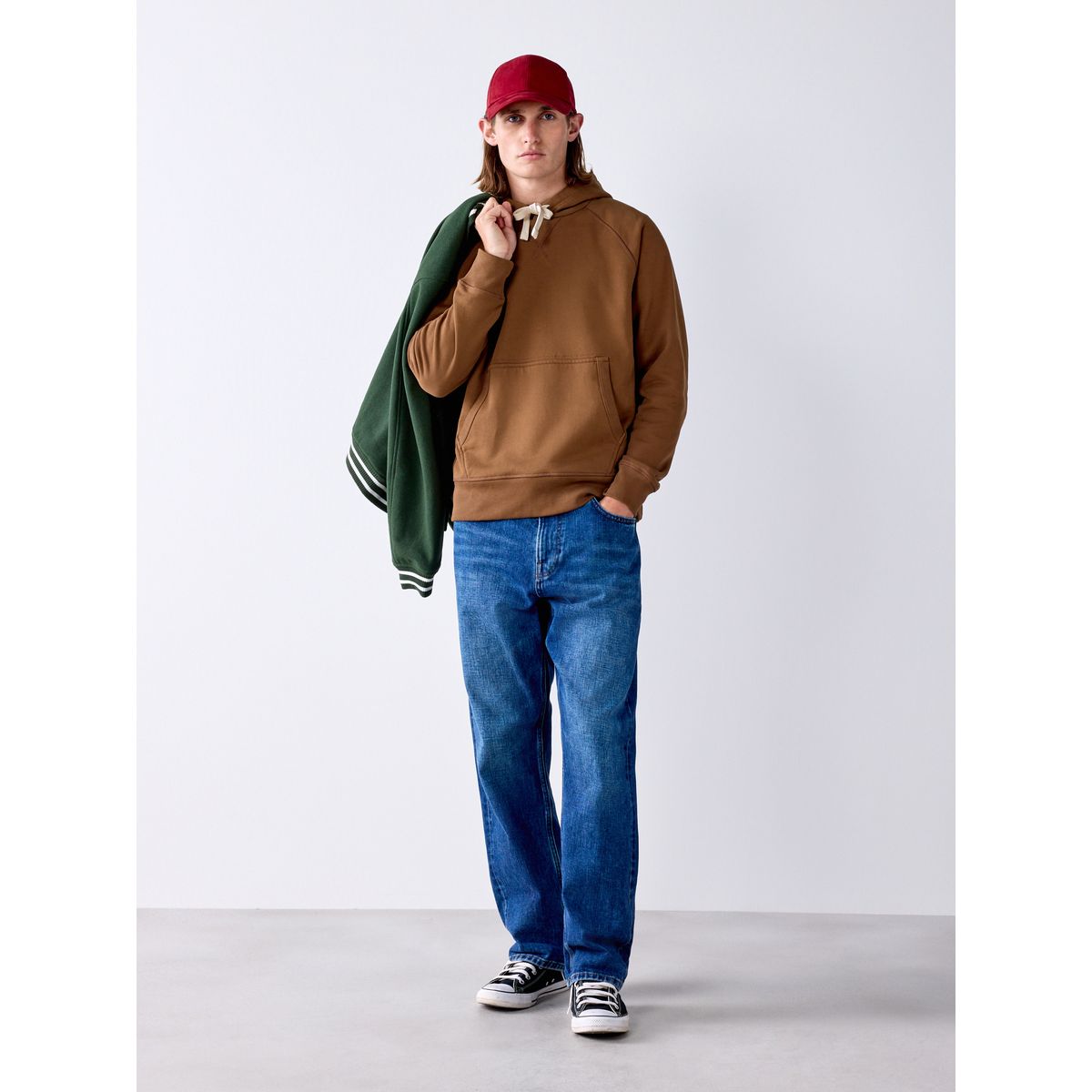 Sweat à capuche doux envers bouclé marron fauve, NEXT