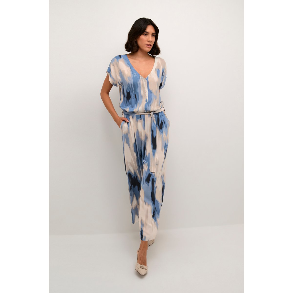 Combinaison bleu blue abstract print, KAFFE