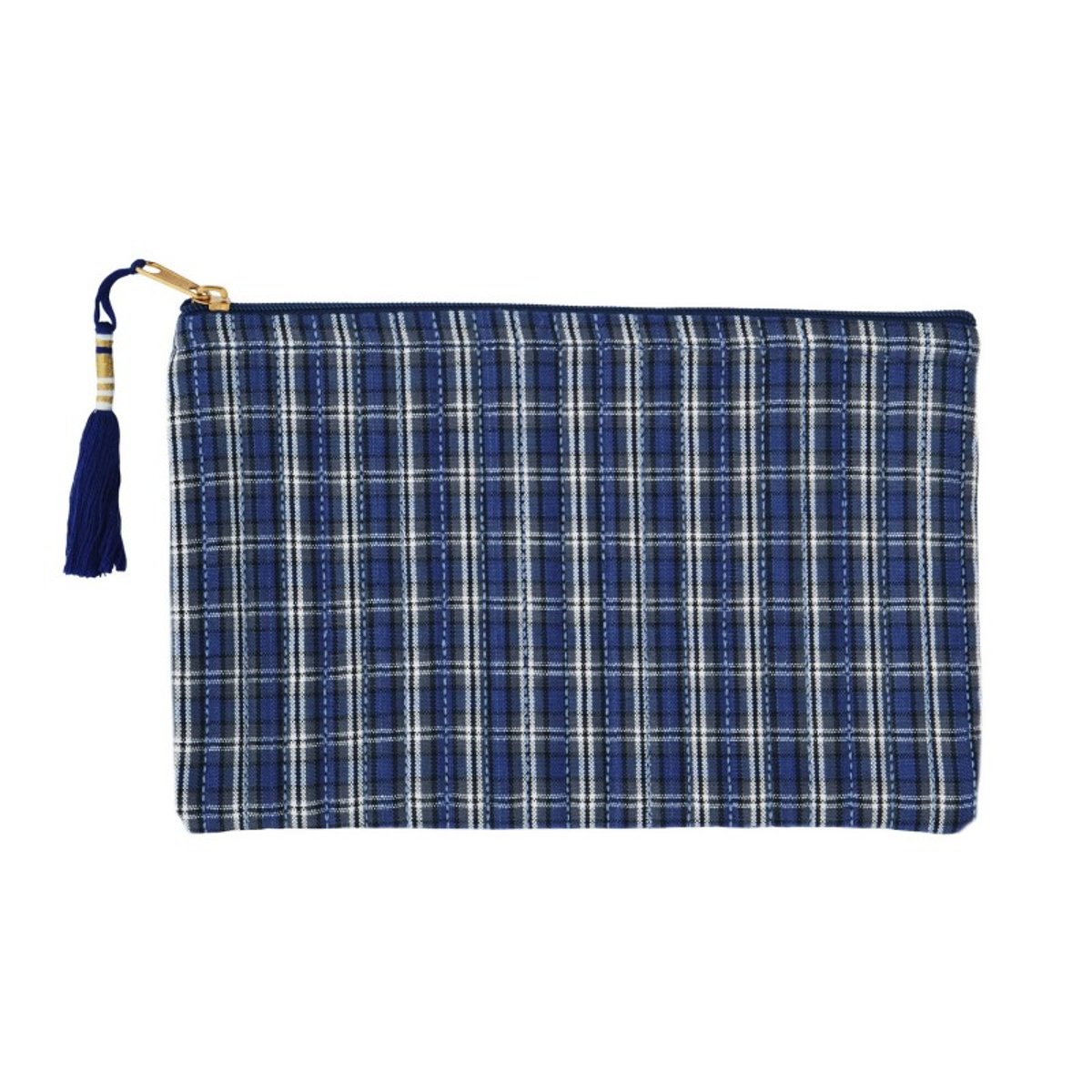 Pochette de toilette maquillage coton bleu, MADAM STOLTZ