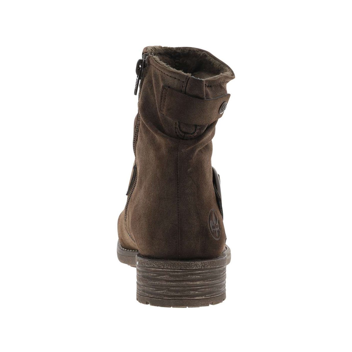 Boots à talon décroché bas avec une sangle d'ajustement décorative taupe, RIEKER